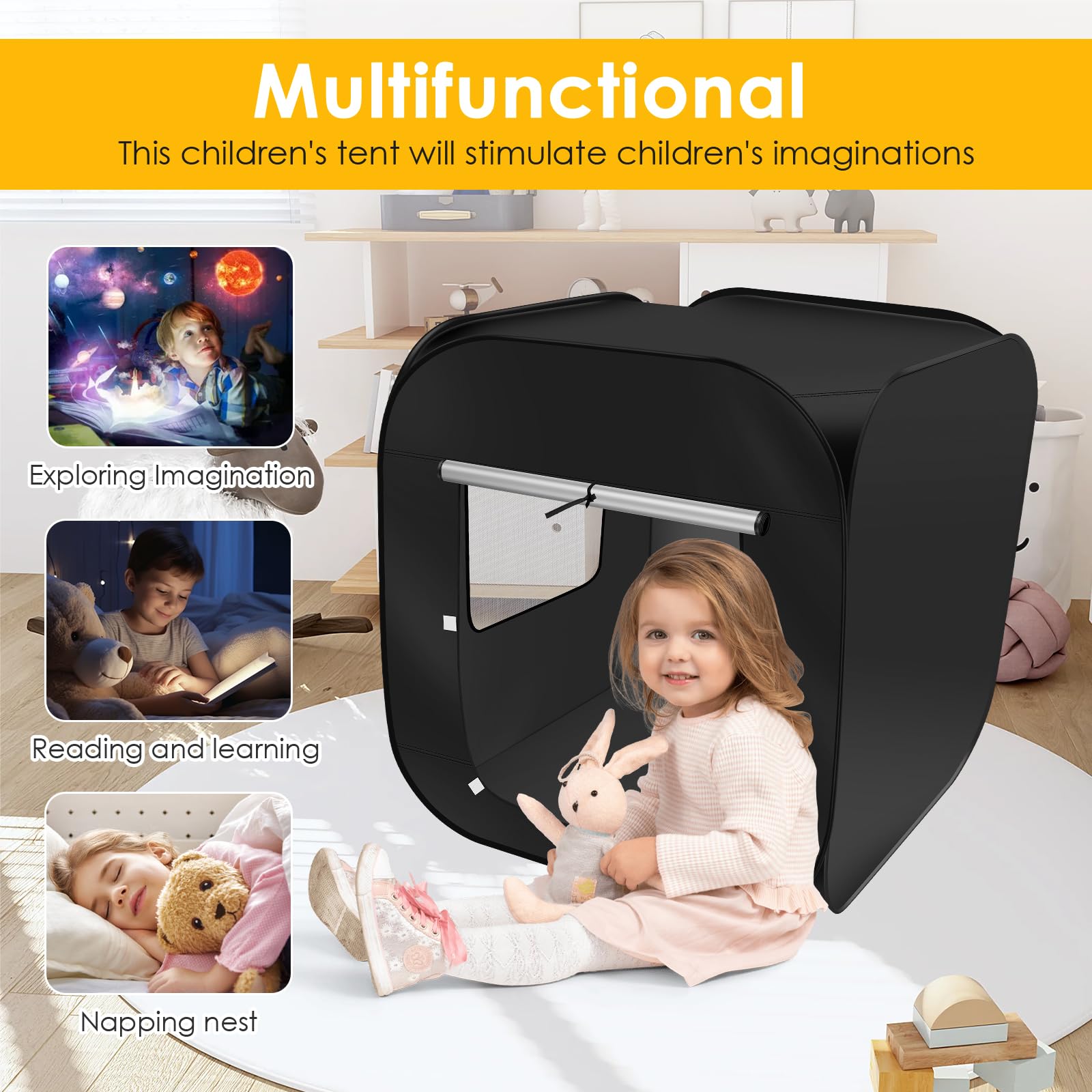 Sensory Tent,Pop Up Sensory Tent with Travel Carry Bag - Image 2
