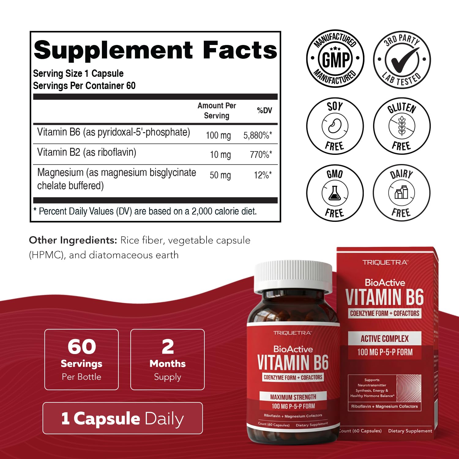 BioActive Vitamin B6 100mg Capsules, Active P-5-P Form, Enhanced Absorption — Amazon image 8