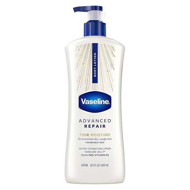 Vaseline Intensive Care Body Lotion Advanced Repair Unscented for Dry Skin Lotion Made with Ultra-Hydrating Lipids and Vaseline