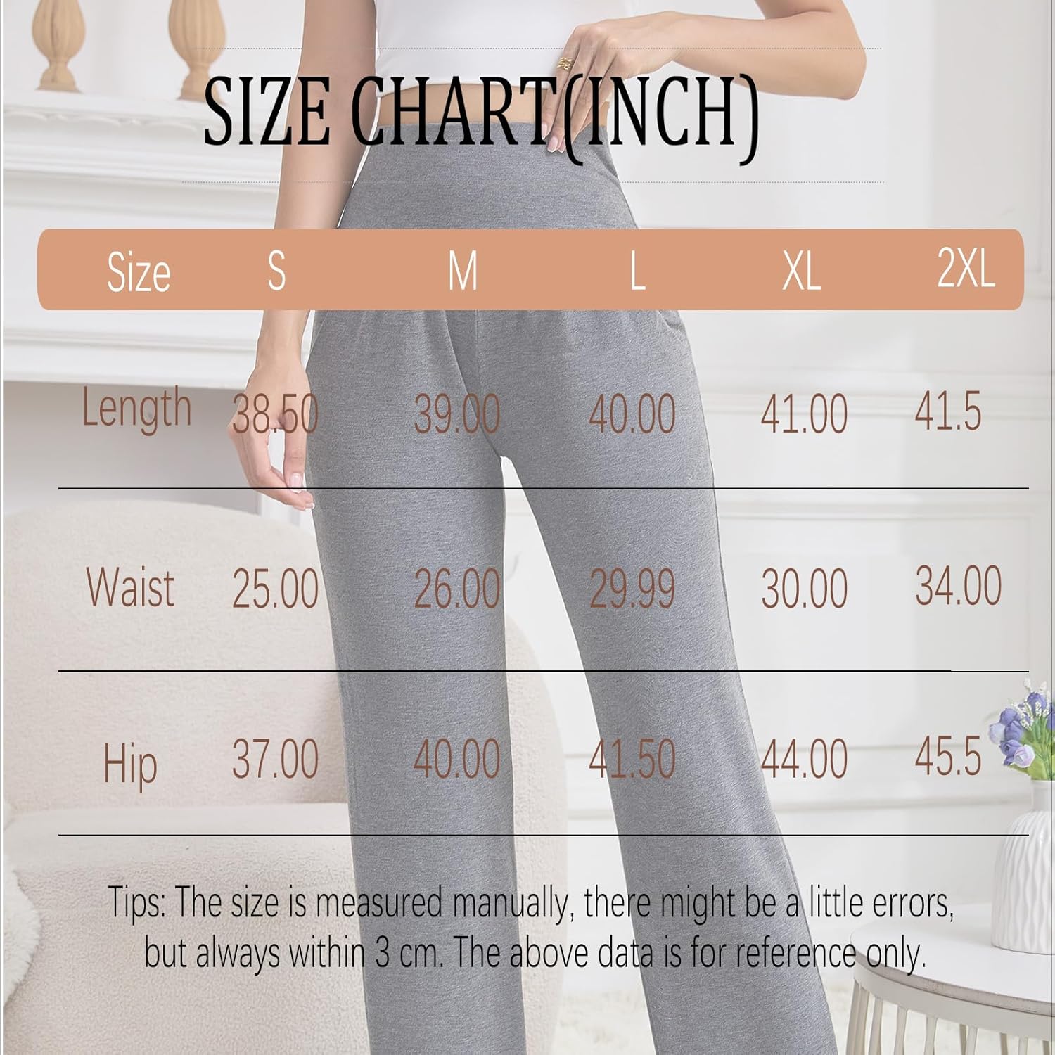 3 Pack Women's Petite Sweatpants, Casual Wide Leg Pants Loose Fit Lounge Pants with Pocket, S-2XL,S-2XL - Image 5