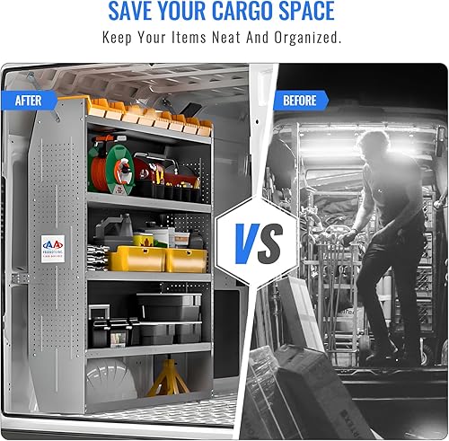 Miniatura 7 de AA Products SH-6005 - Sistema de almacenamiento de estanterías de techo medioalto para camionetas Transit, NV, Promaster y Sprinter, unidades de
