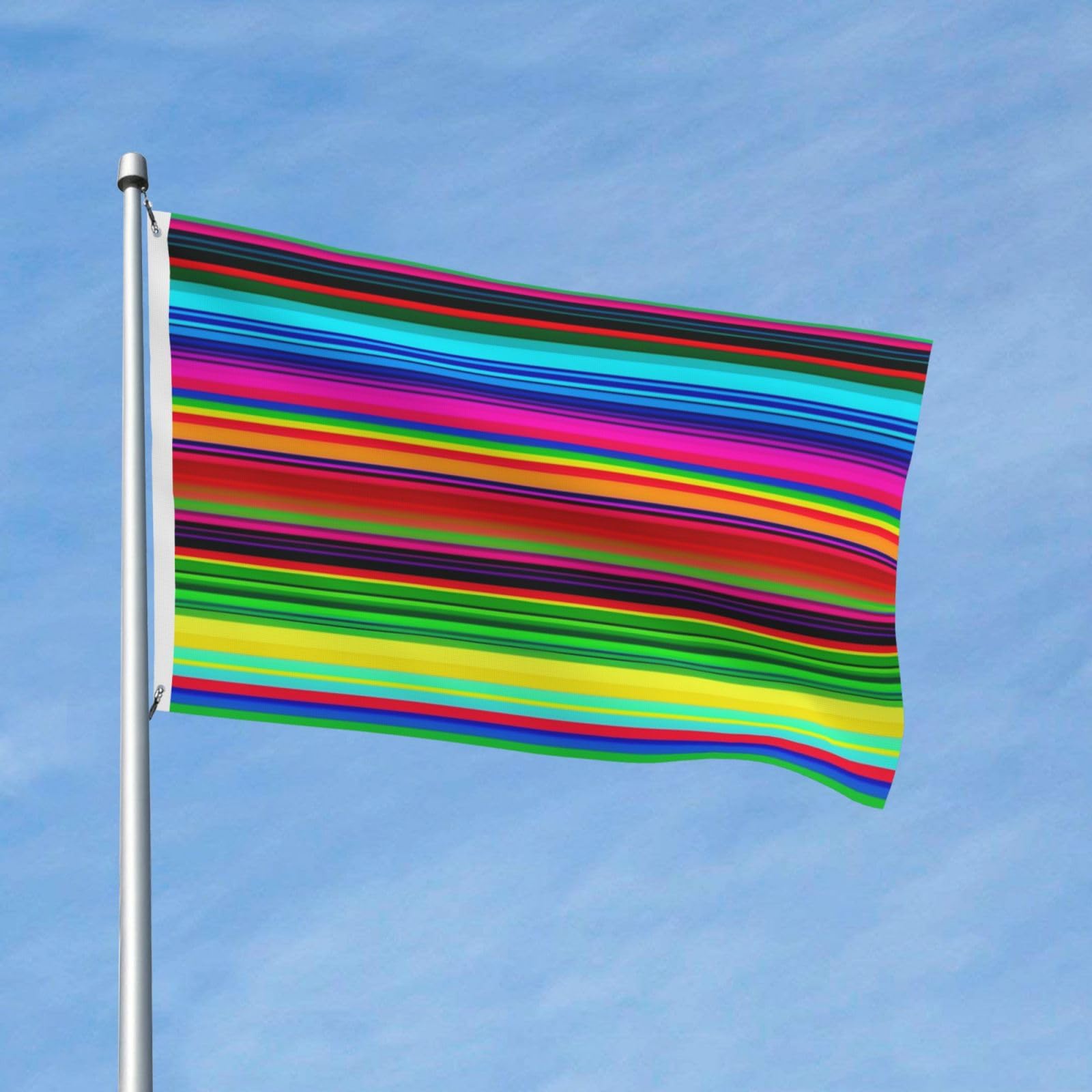 Flag 3 x 5 Ft Outdoor Flag House Flag Garden Banner Colorful Mexican Stripes Novelty Party Flag For All Weather Indoor Outdoor