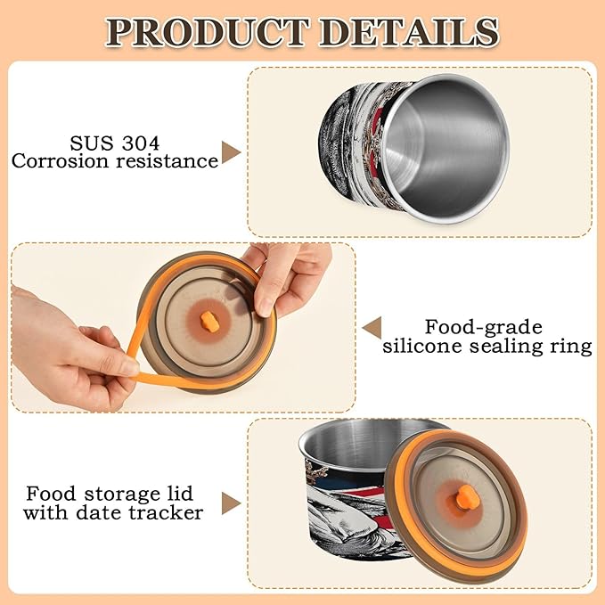 ALAZA Bulldog Crown British Flag Coffee Canister 30oz miniatura 6