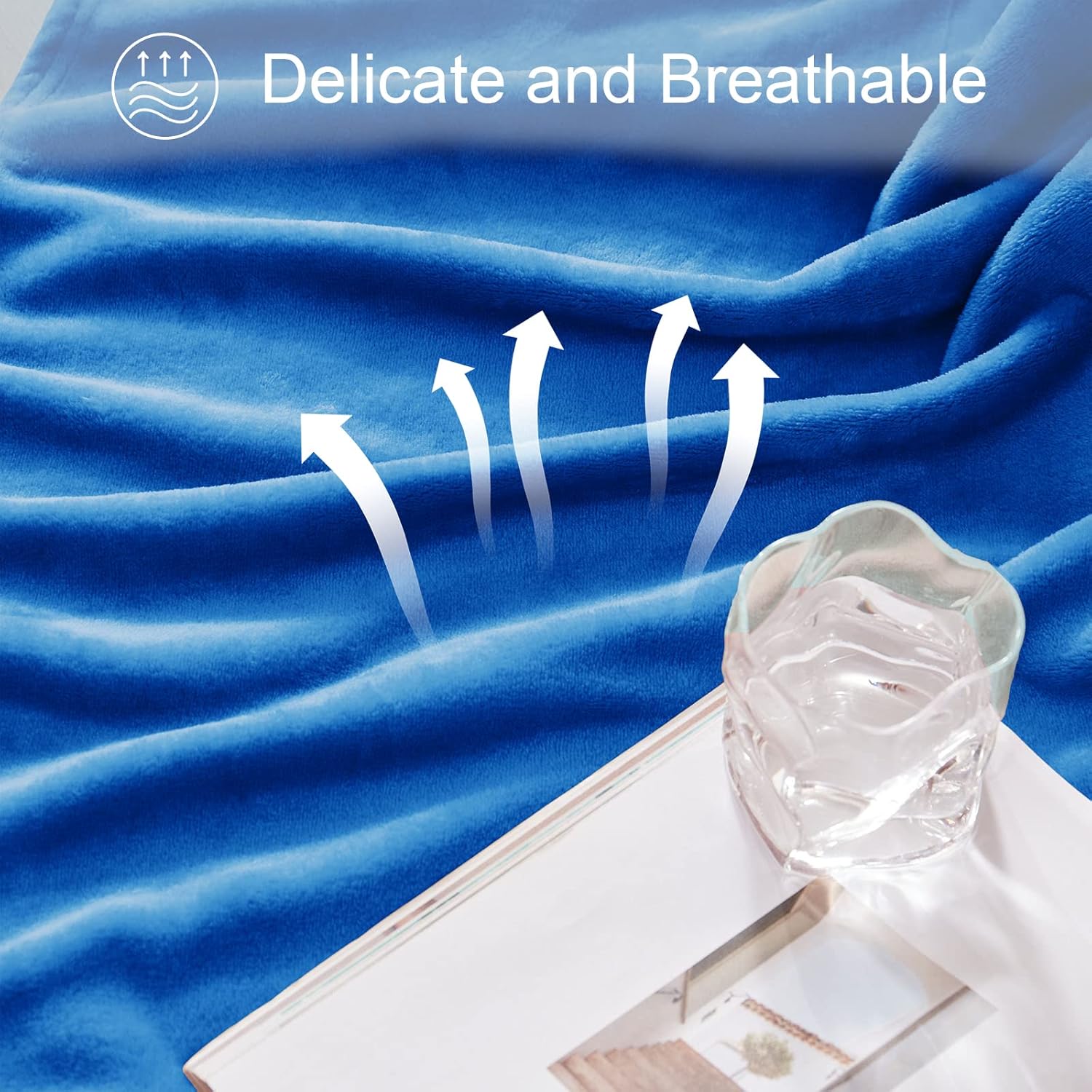 Exclusivo Mezcla Fleece Throw XL Blanket for Couch, Sofa, Super Soft and Warm Cobalt Blue Blankets, All Season, Cozy, Plush, Lightweight, 50x70 Inches - Image 6