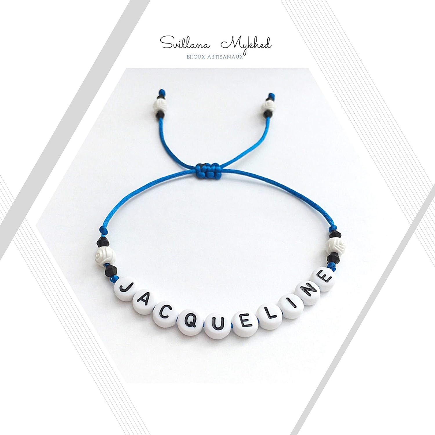 Bracelet personalized with name JACQUELINE letter of the