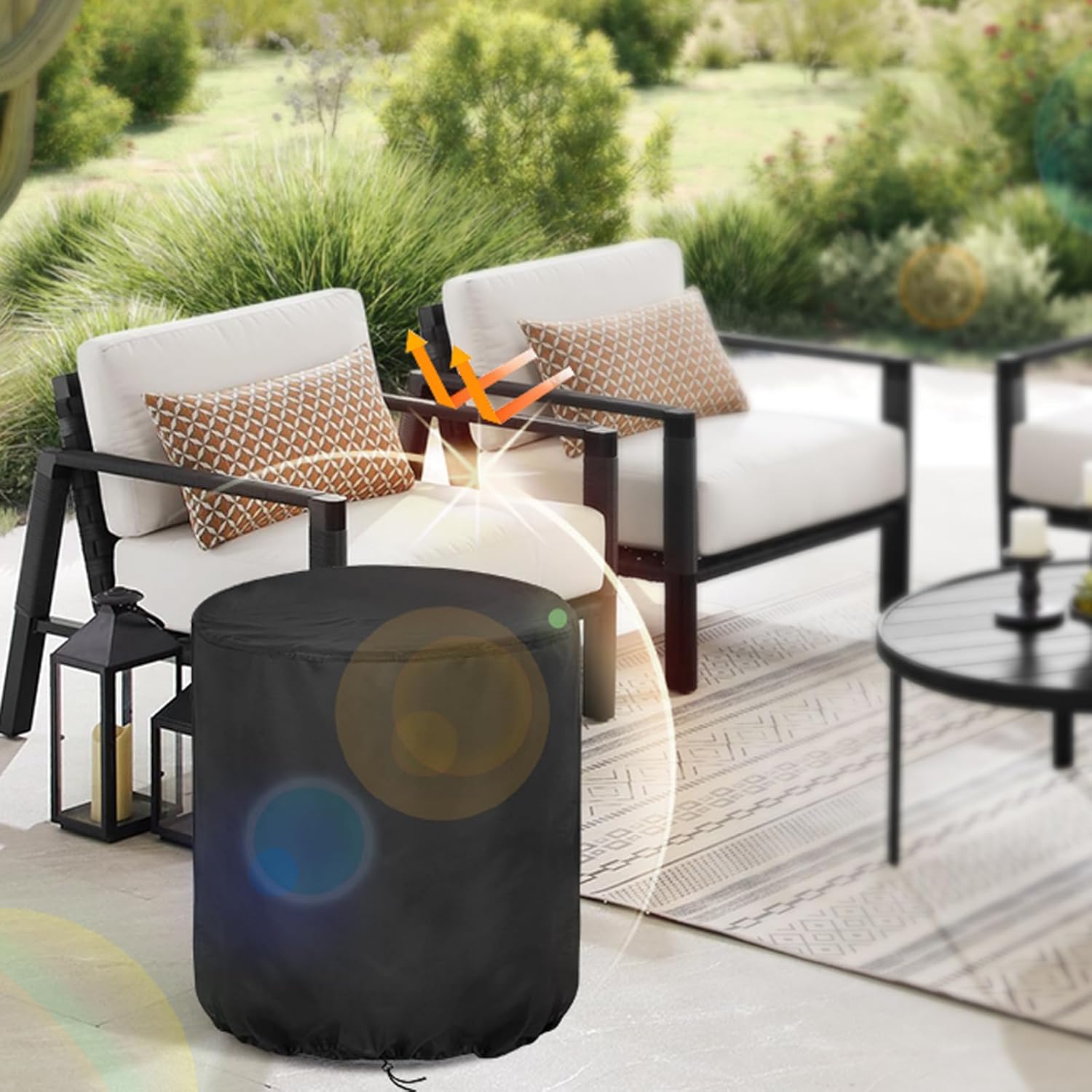 Patio Table Cover, Waterproof Square Round Cover for End Side Tables, Bistro Table, Small End Porch Table, Patio Cool Bar Table
