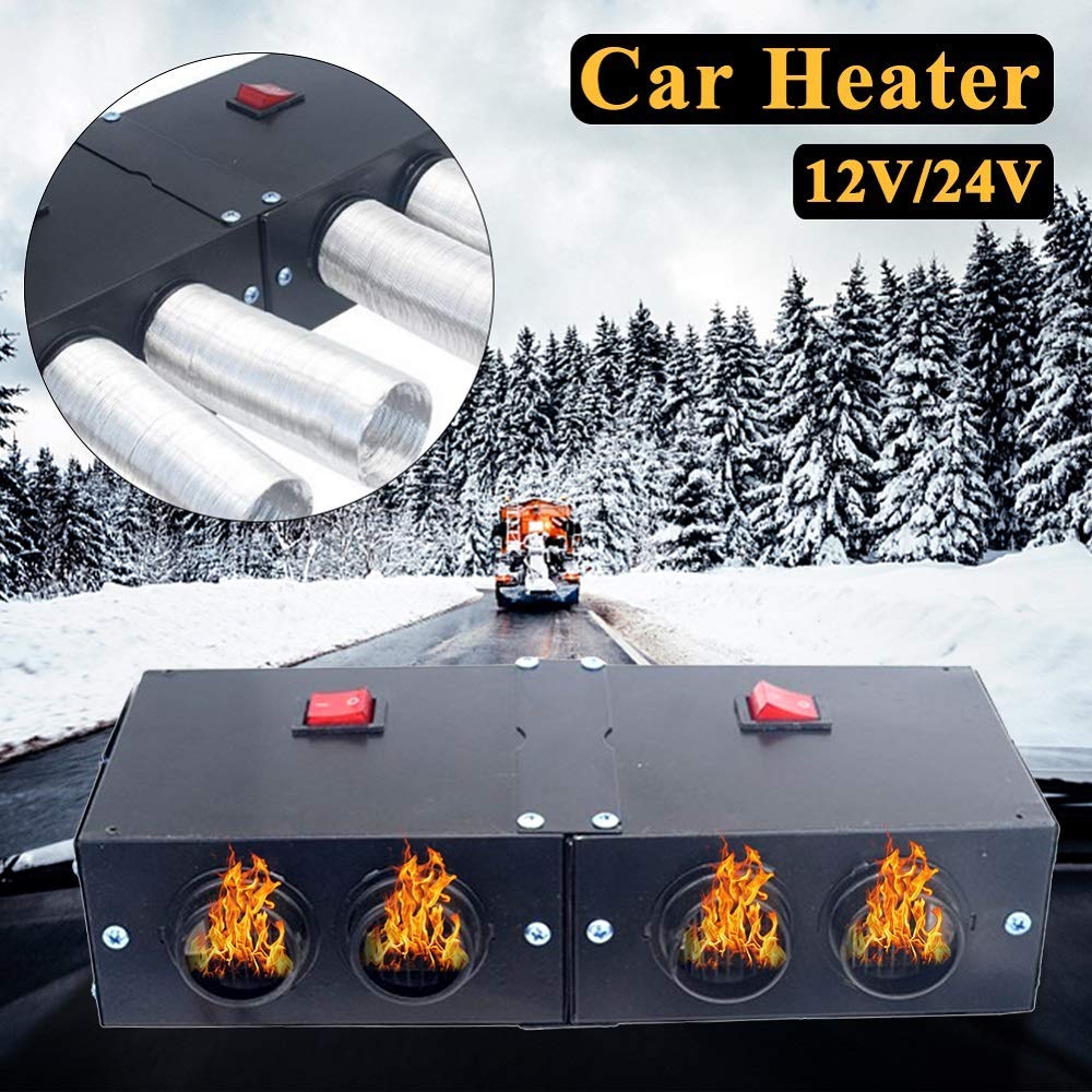 Kit de chauffage de voiture Riloer dégivrage de ventilateur de chauffage rapide haute puissance dégivreur pour pare-brise d'automobile dégivreur de pare-brise d'hiver 24 V 500 W