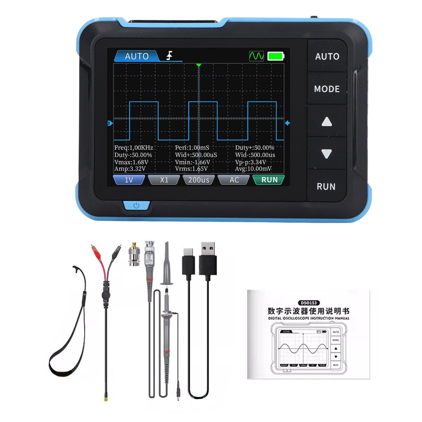 Osciloscopio Digital Portátil de 2,8 Pulgadas de Alta Frecuencia de