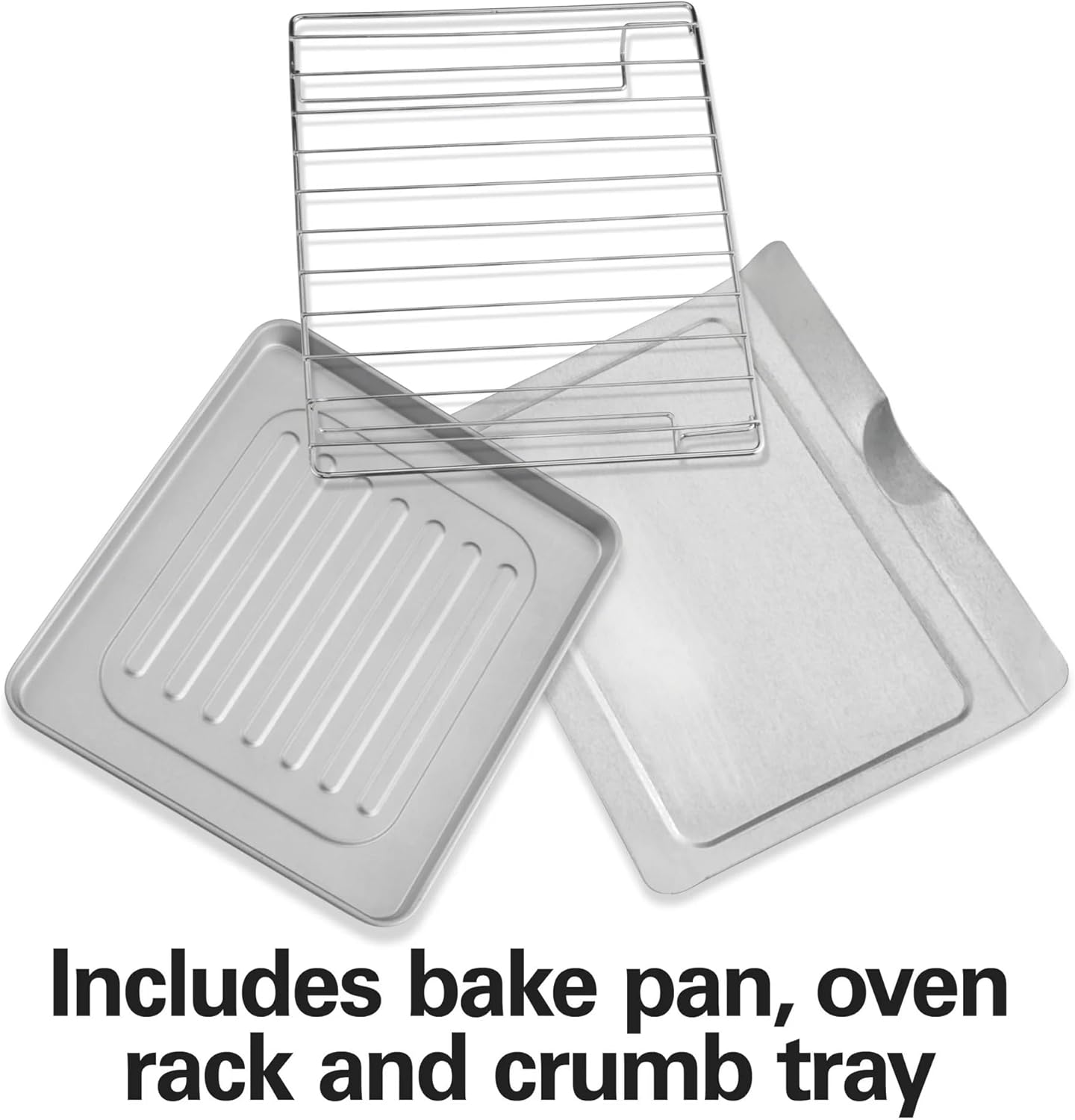 Countertop Toaster Oven with 5 Cooking Modes, Removable Tray and Crumb Tray, 4-Slise 1100W, Adjustable Temperature 200-450°F, Compact Electric Oven for Toasting, Baking, Broiling, and Reheating