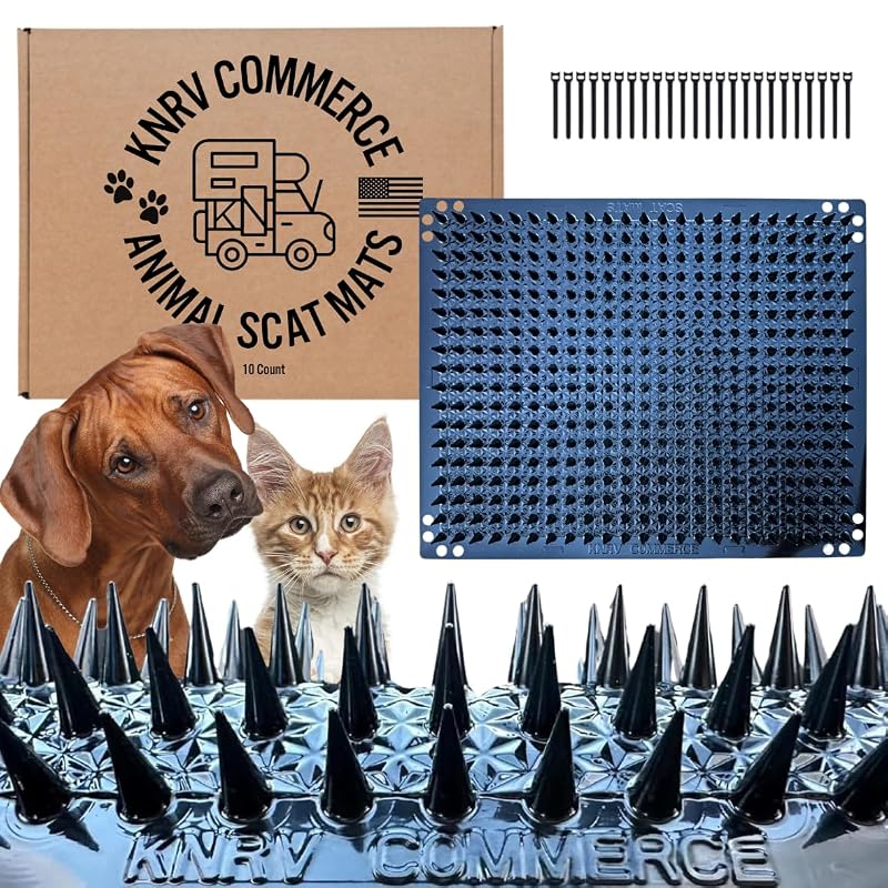 Tapete Repelente para Cães e Gatos com Pontas e Encaixe Modular KNRV Commerce Preto, Pacote com 10