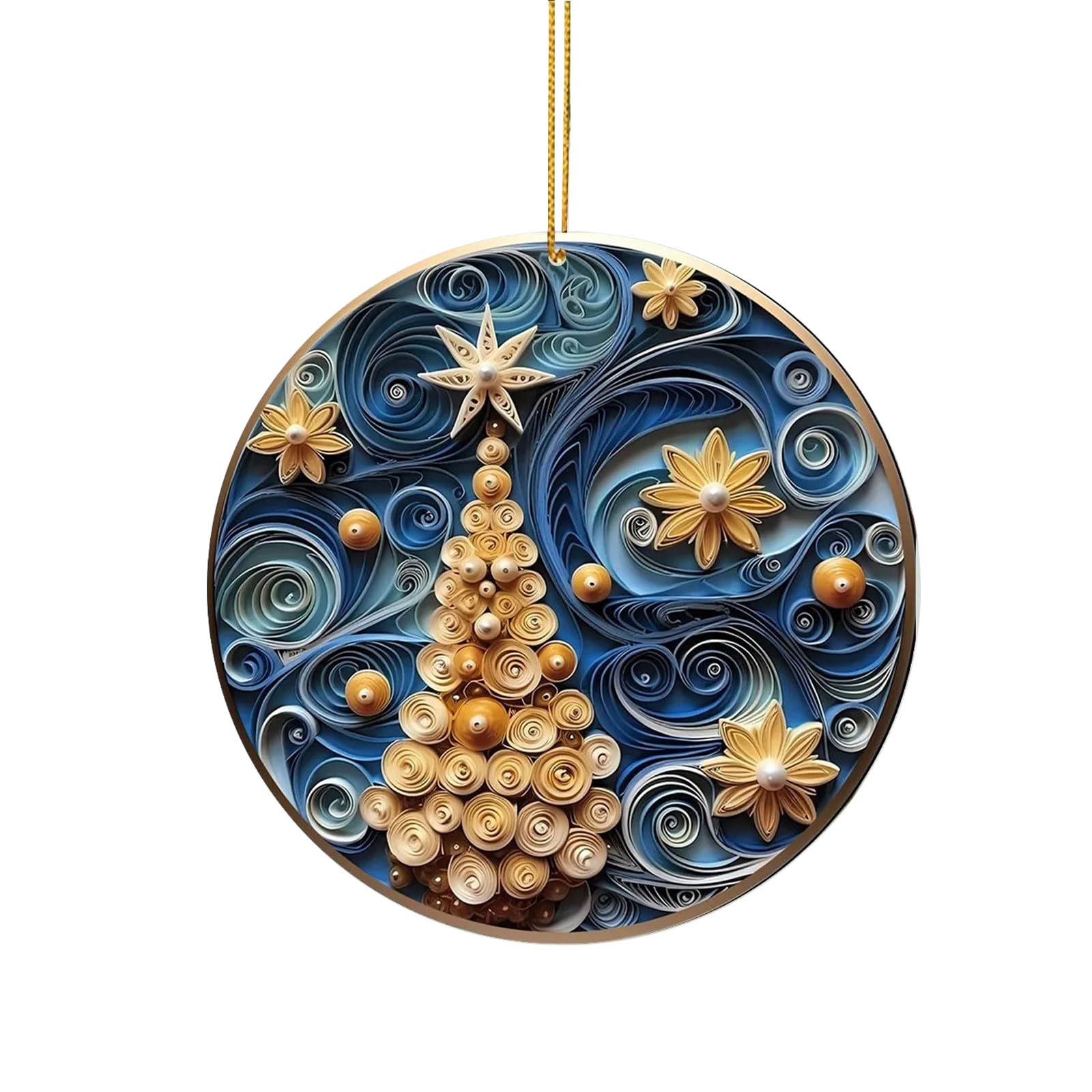 Xinsheinelry Recyclable Polyacrylate Christmas Tree Suspended Deck Green Holiday Ornamentation for Home Celebratory Mood Party Decoration Supplies