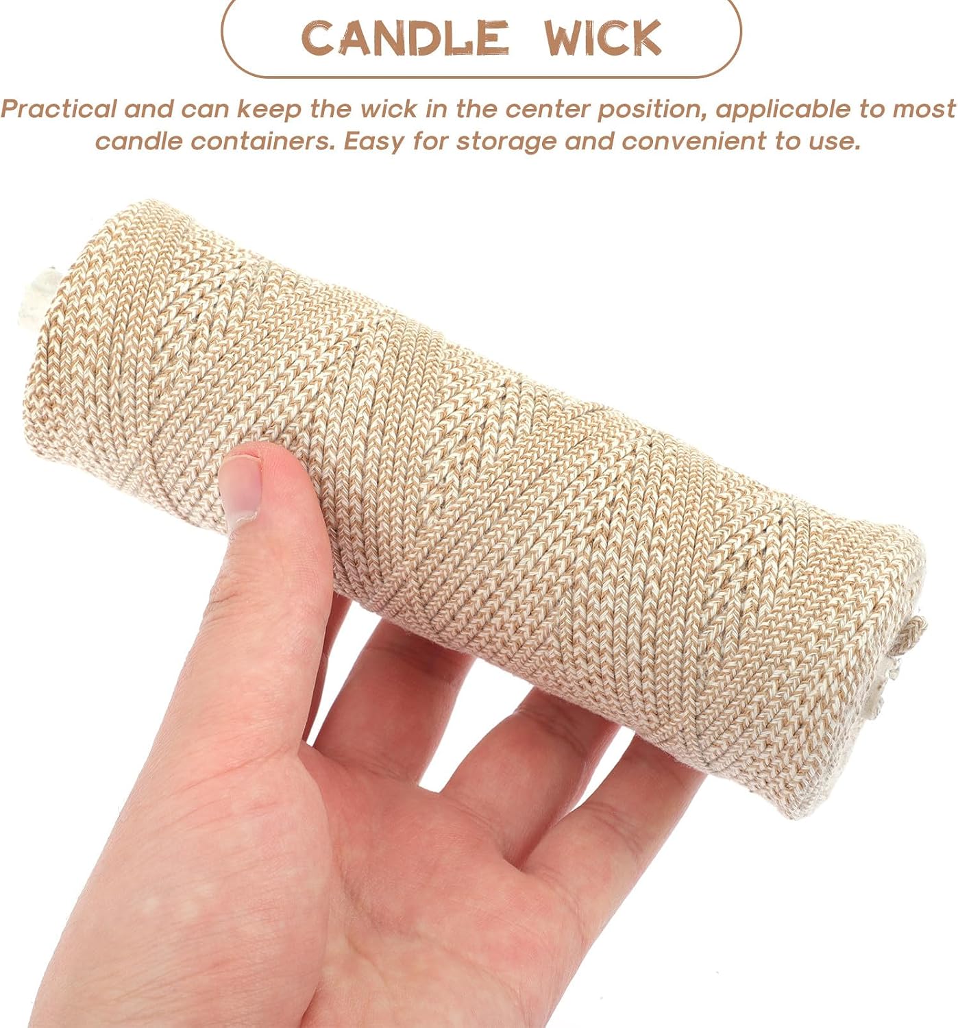Long Cotton and Paper Candle Wicks for Candle Making DIY Suitable for Pillar Taper Beeswax Paraffin Safe