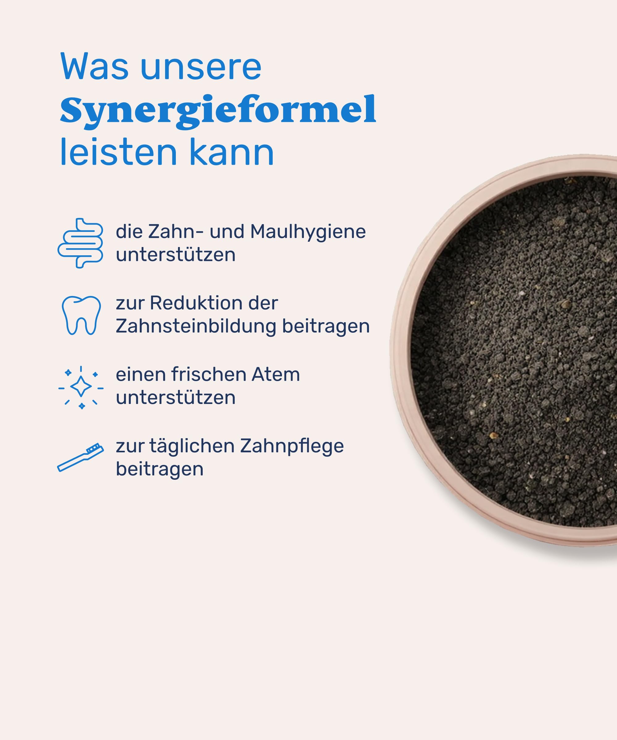mammaly Zahnsteinentferner für Hunde - 98% Seealgenmehl mit Zink - Pulver gegen Mundgeruch - Natürliche Zahnpflege & Maulhygiene - Mit Ascophyllum nodosum - Barf Mineralien Ergänzung - 150g