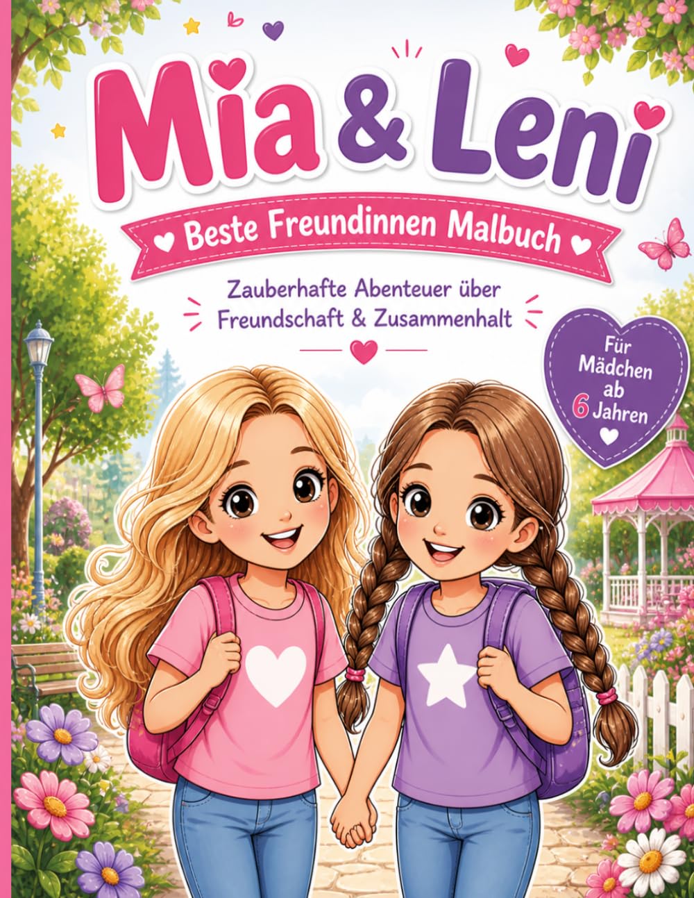 Mia & Leni – Beste Freundinnen Malbuch: Zauberhafte Ausmalbilder über Freundschaft, Mut und Zusammenhalt für Mädchen ab 6 Jahren (Nur für Mädchen – Kreativ & Glücklich)