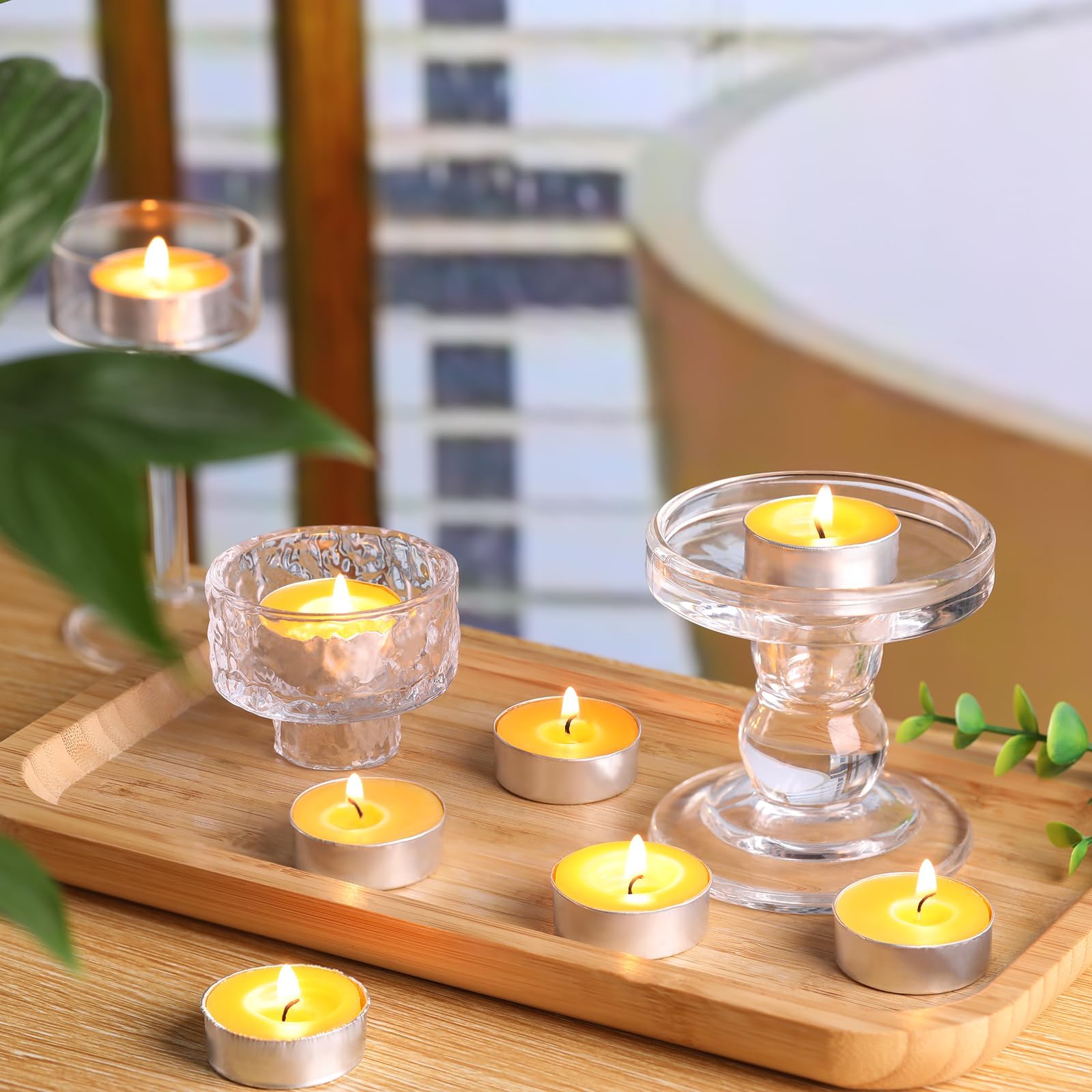 Paquete de 50 velas de cera de abeja, velas de cera de abeja pura, velas de té | Velas de té orgánicas naturales sin perfume, sin humo, combustión limpia con 4 horas de tiempo de combustión