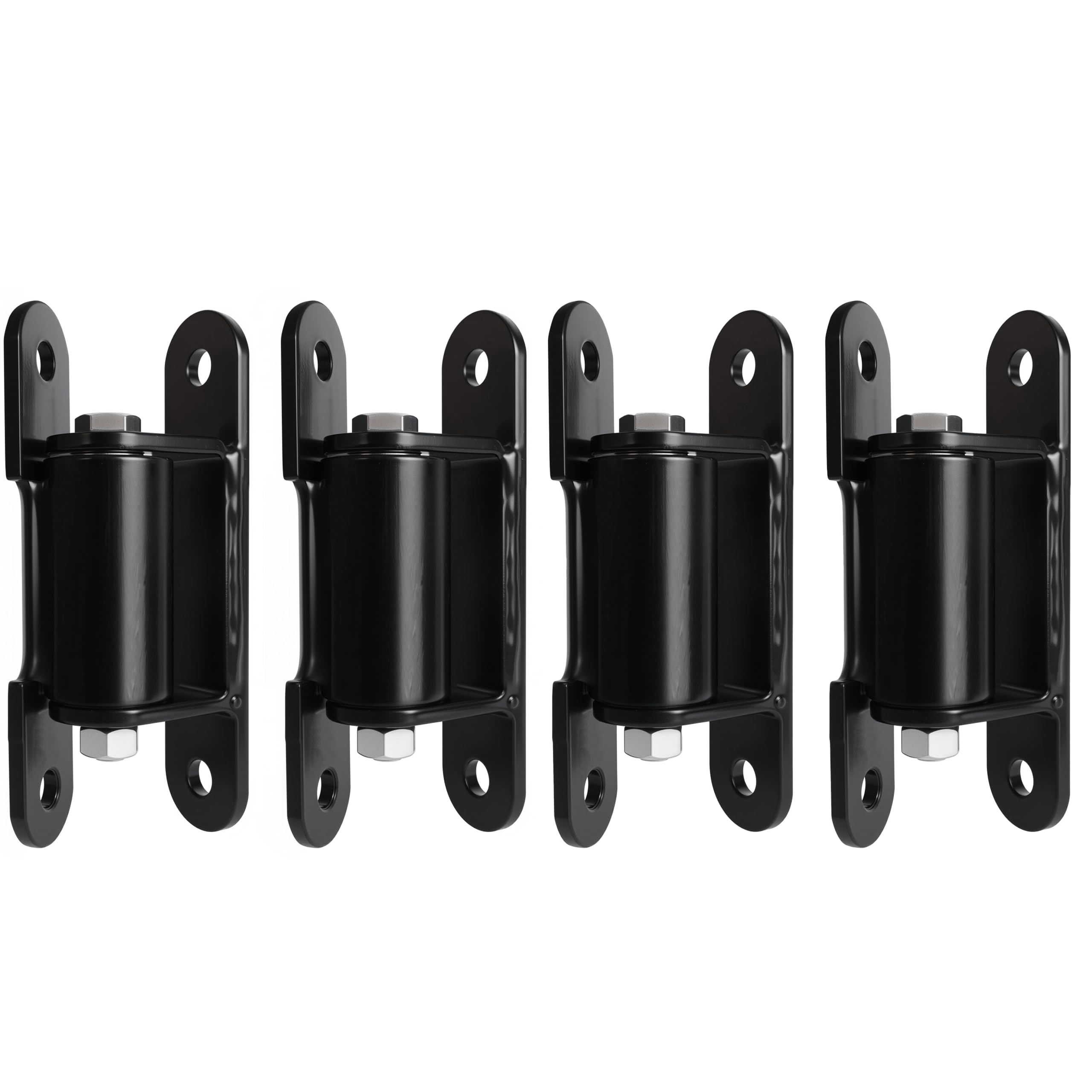 Bisagra de puerta resistente negra de 7 pulgadas, con perno y soldadura al aire libre, rodamiento de rodillos, para puertas batientes grandes de vehículos peatonales de hasta 2200 libras (paquete de 4