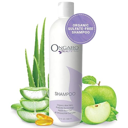 Ongaro Beauty Champú hidratante con aloe vera orgánico, extractos probióticos, péptidos y células madre de manzana, promueve el crecimiento