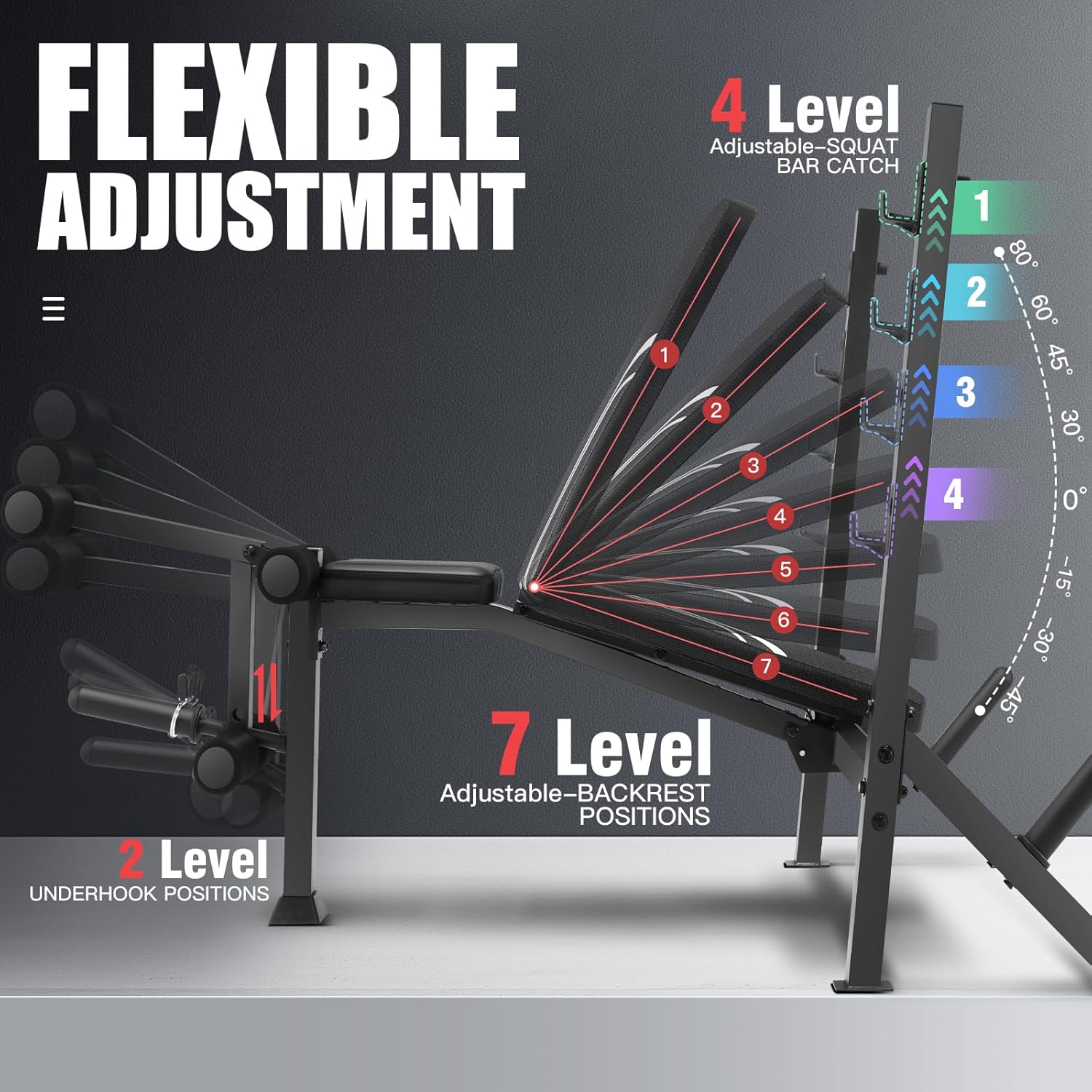 Flexible Adjustment of OPPSDECOR Weight Bench