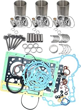 طقم إعادة بناء 3TNE68 متوافق مع Yanmar 3TNE68C 3TNE68-YBB 3TNE68-EAC 3TNE68-EYB مولد محرك ديزل جرار حشية بطانات أسطوانات المكبس صمامات التركيب الرئيسية أجزاء إصلاح قضيب