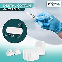 Vista 2 de Pruvade Rollos de gasa dental, paquete de 2000, rollos de algodón, tapones de sangrado nasal súper absorbentes, algodón enrollado de 1.5 pulgadas