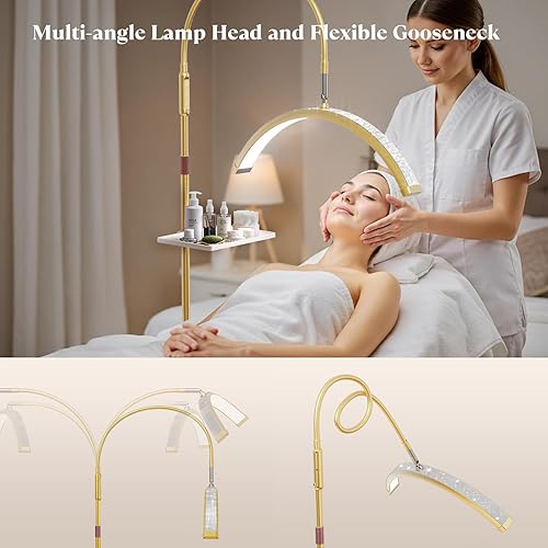 Miniatura 3 de Luz de pestañas, luz de media luna con diamantes brillantes de 23 pulgadas para extensiones de pestañas, arte de uñas, arte de tatuajes y cuidado