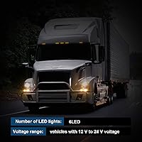 Vista 7 de Frienda 4 luces LED estroboscópicas ámbar 6 LED de advertencia de seguridad intermitente luz de rejilla cabeza de emergencia luces de advertencia