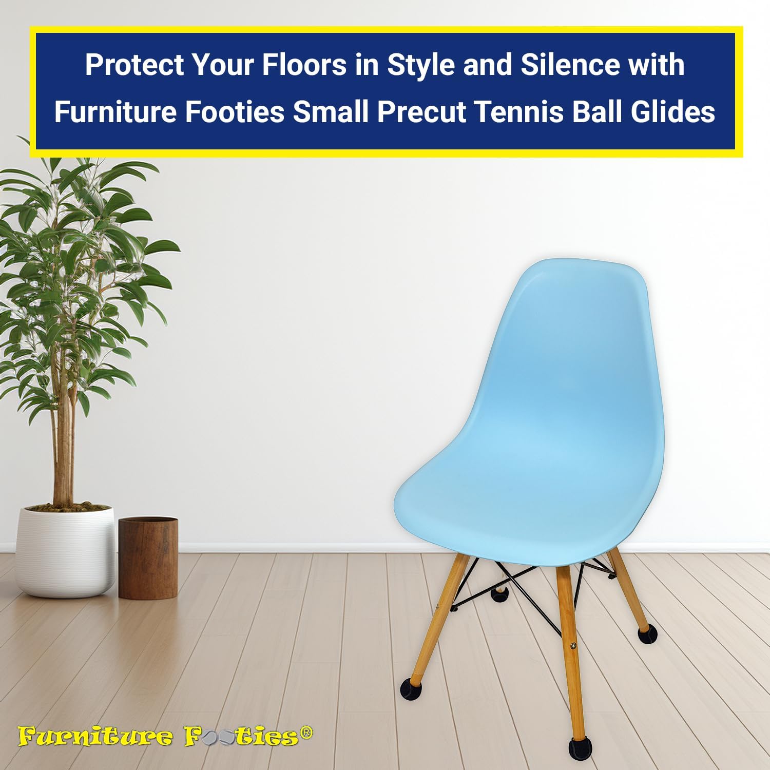 Small PreCut Tennis Ball Glides for Chairs Desks Tables Stools Walkers Leg Floor Protector Heavy Duty Long Lasting Felt Pad Glide Coverings for Hard Floor Surfaces - 100 Count