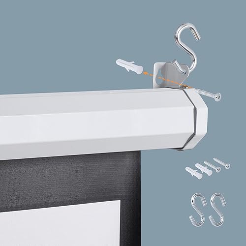 Miniatura 7 de Pantalla de proyector universal, pantalla de proyector manual portátil HD de 72 pulgadas, montaje en pared o techo, pantalla ancha retráctil para el