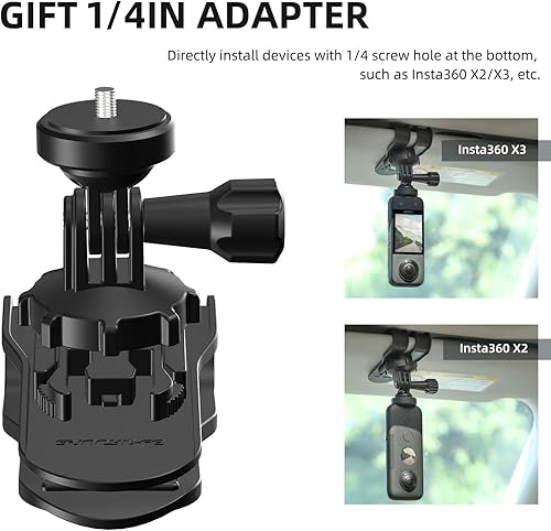 Miniatura 3 de Car Sun Visor Clip Mount Quick Release Clip Mount Compatible with GoPro Hero 12, 11,10,9,8,7, Session,APEMAN, Xiaomi Yi, SJCAM, DJI, Insta 360 and