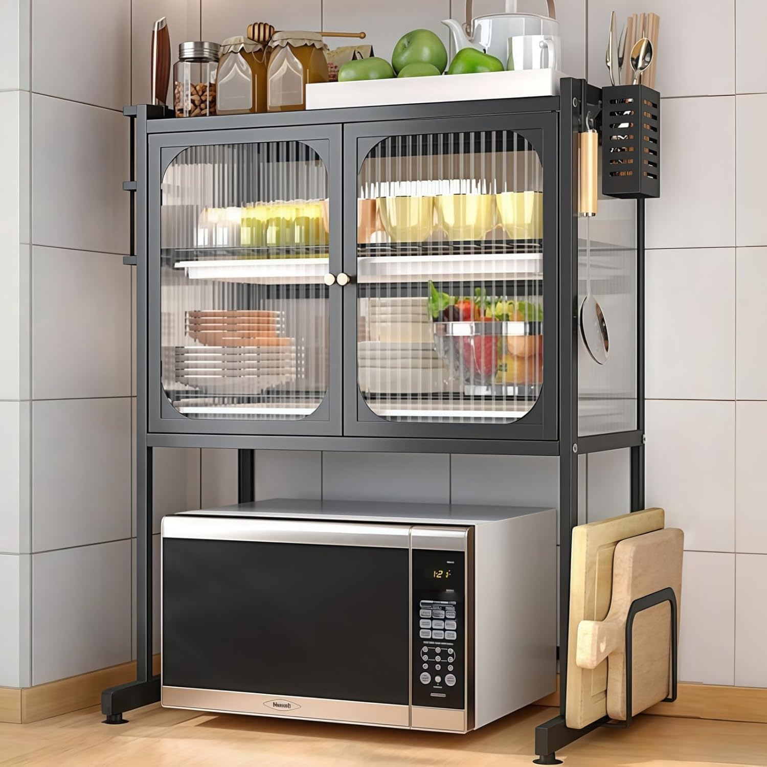 Over The Sink Dish Drying Rack, 3 Tier Large Metal Dish Drying Rack with Cover, Keep Kitchen Sink Shlef Organized Space-Saving Dish Drainer Kitchen Organizer for Dishes and Cutlery, Black