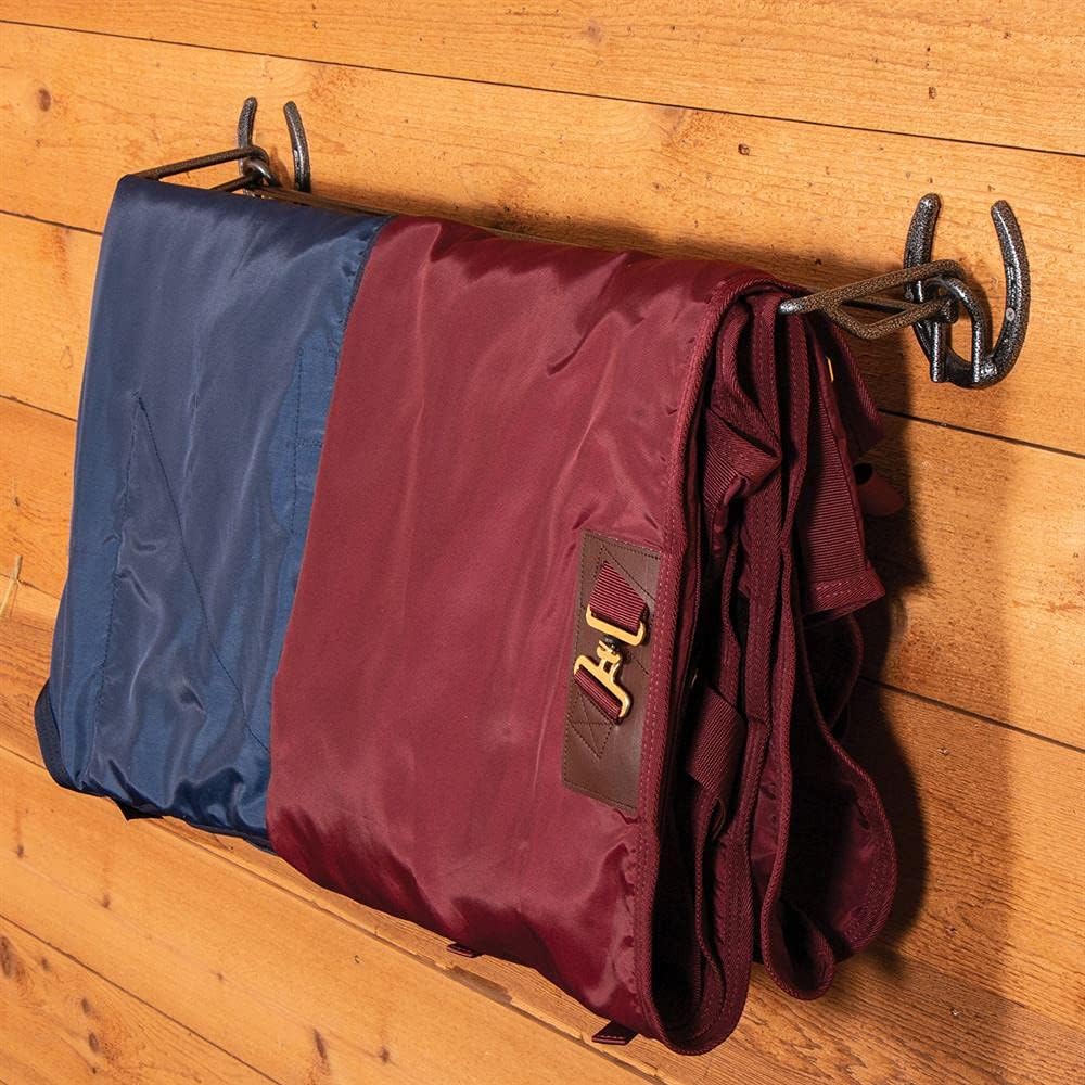 EASY-UP Pro Series Collapsible Stall Front Bar | Decorative & Convenient Horse Blanket Rack | Collapses When Not in Use | Gray Armor Finish for Durability