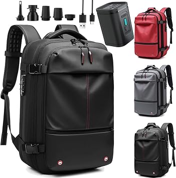 Vacpack Backpack,Vacuum Backpack,60l Expandable Vac pack Travel Backpack,Water Resistant,Anti Theft Vacpack Travel Vacuum Backpack Black Electric Vacuum