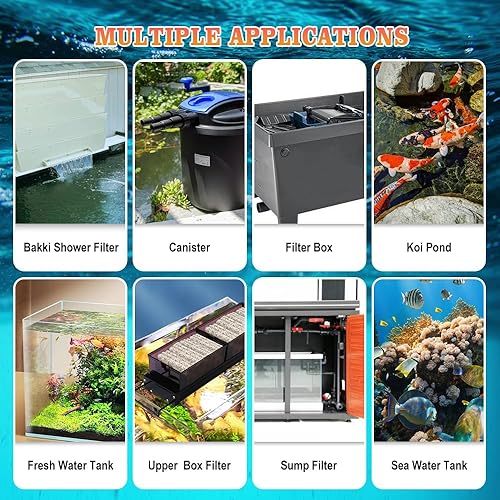 Miniatura 5 de NEZO Medios filtrantes grandes de 6 pulgadas de largo para acuario, 100 piezas de bloques de cerámica biológica gris de alta densidad para acuario,