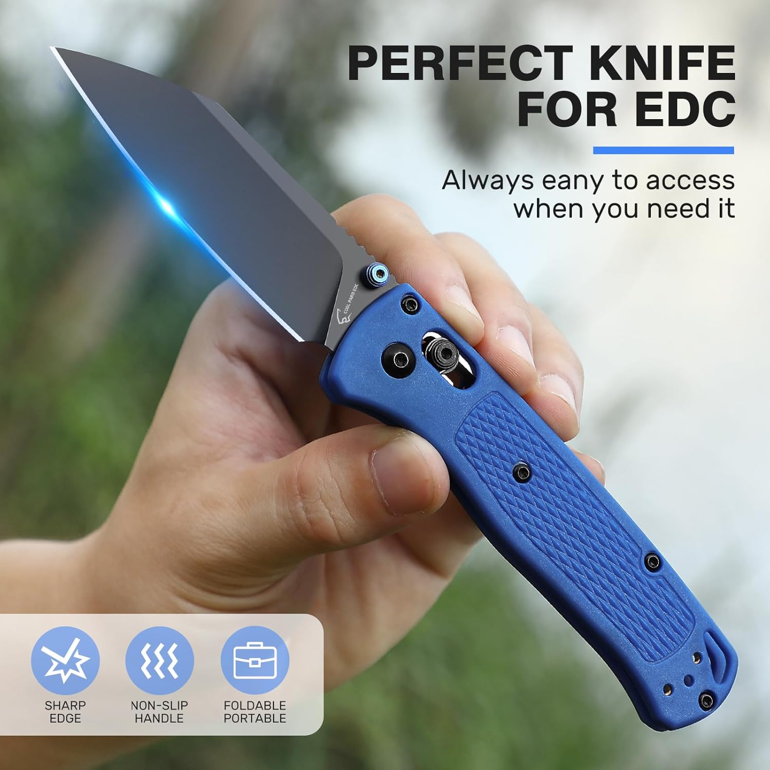 Pocket Folding Knife, 2.93" Stainless Steel Blade Small Pocket Knife for Men Women,Folding Knife with Pocket Clip and Axis Lock,Sharp Camping Hiking Fishing Survival EDC Knives (Blue)