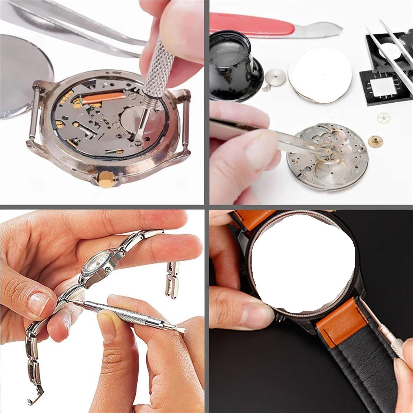 212 pz Orologio Apri Kit di Strumenti di Riparazione Orologio Della Leva Coltello Cacciavite Spille Martello Set Orologiaio Band Link Orologiaio Accessorio