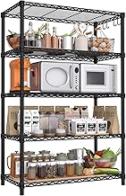 PrimeZone Wire Metal Storage Shelves - 5 Tier Adjustable NSF-Certified Heavy Duty Garage Shelving Unit Organizer Rack, Steel Utility Shelf for Kitchen, Pantry, Closet, 35.5" W x 14" D x 72" H, Black
