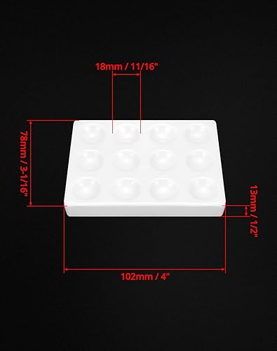 Miniatura 6 de QWORK Placas de porcelana, paquete de 10 – 12 pozos, para pruebas químicas de laboratorio