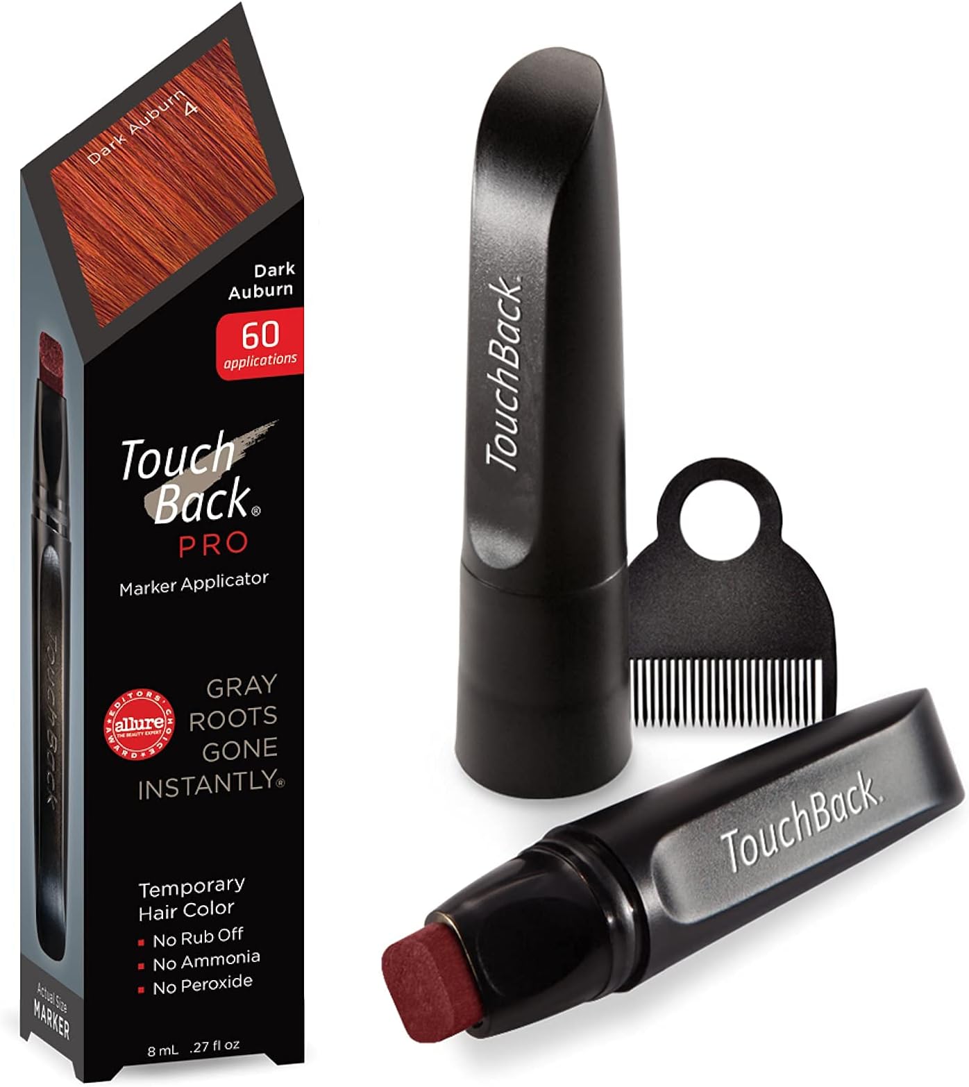 Pro Gray Root Touch Up Marker Applicator - Real Hair Color - Dark Auburn