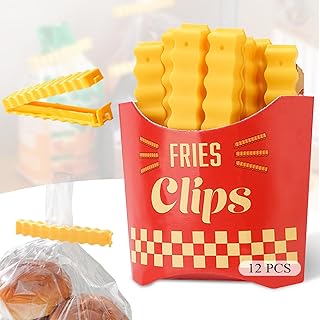 12PCS Chip Clips for Food Packages Funny Sealing Clips French Fries Shaped Clip for Kitchen Home Food Storage
