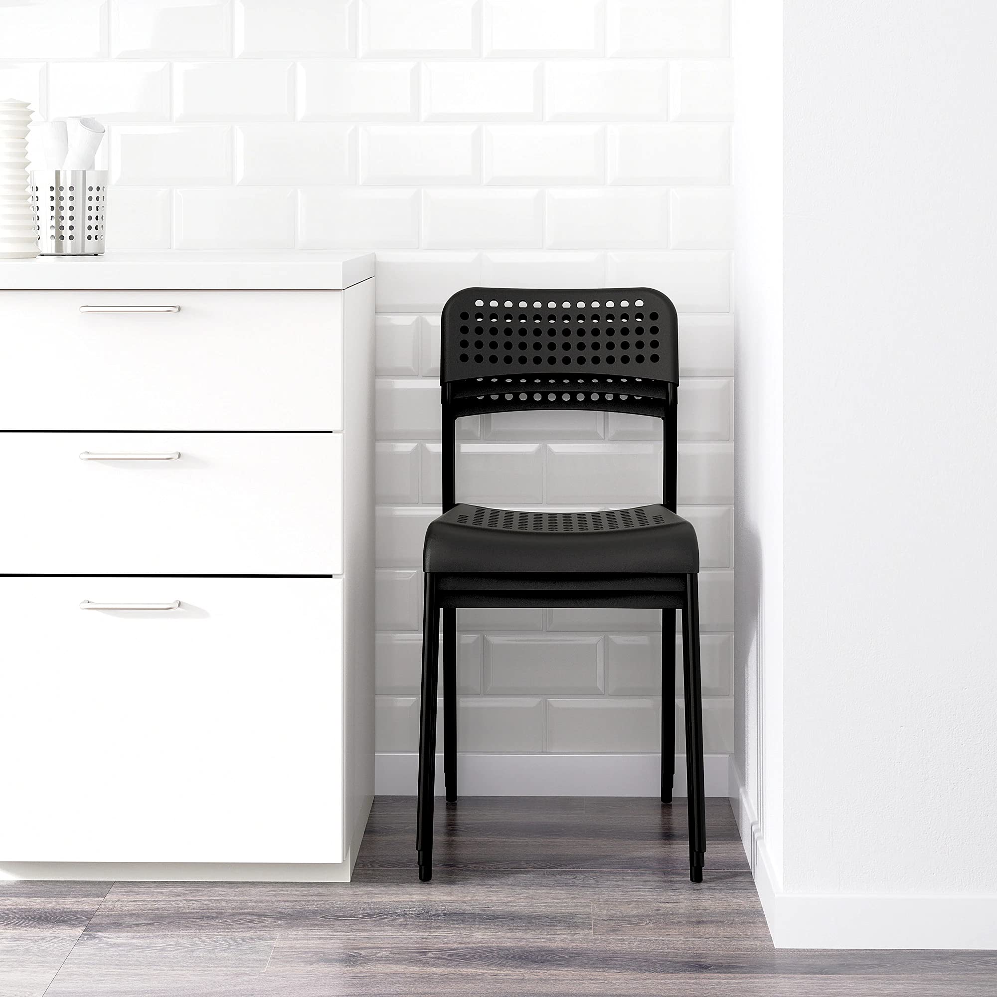 Ikea Metal Adde Chair - By Stockland ( Black ) 1