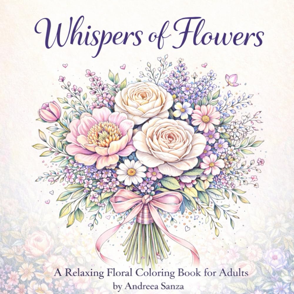 Whispers of Flowers (Quiet Whispers – A Coloring Book Series for Grownups)