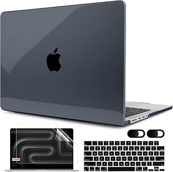 MEEgoodo for M5 MacBook Pro 16 inch Case 2026 2024 2023 2021 Fit Model A3429/A3428/A3403/A3186/A2991/A2780/A2485 M5 M4 M3 M2 M1 Pro/Max, Laptop Case with Keyboard & Webcam Cover, Crystal Black