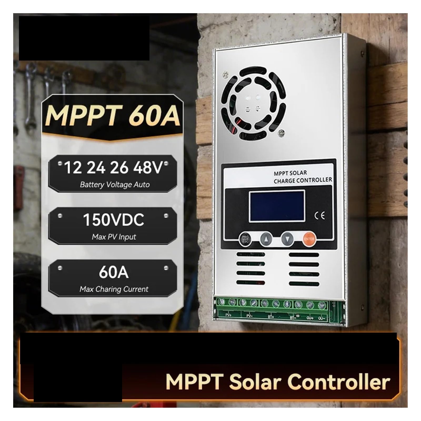 controlador de carga solar, Controlador De Carga Solar MPPT 60A LifePo4 Batería 12V 24V 36V 48V Panel Max PV 150V