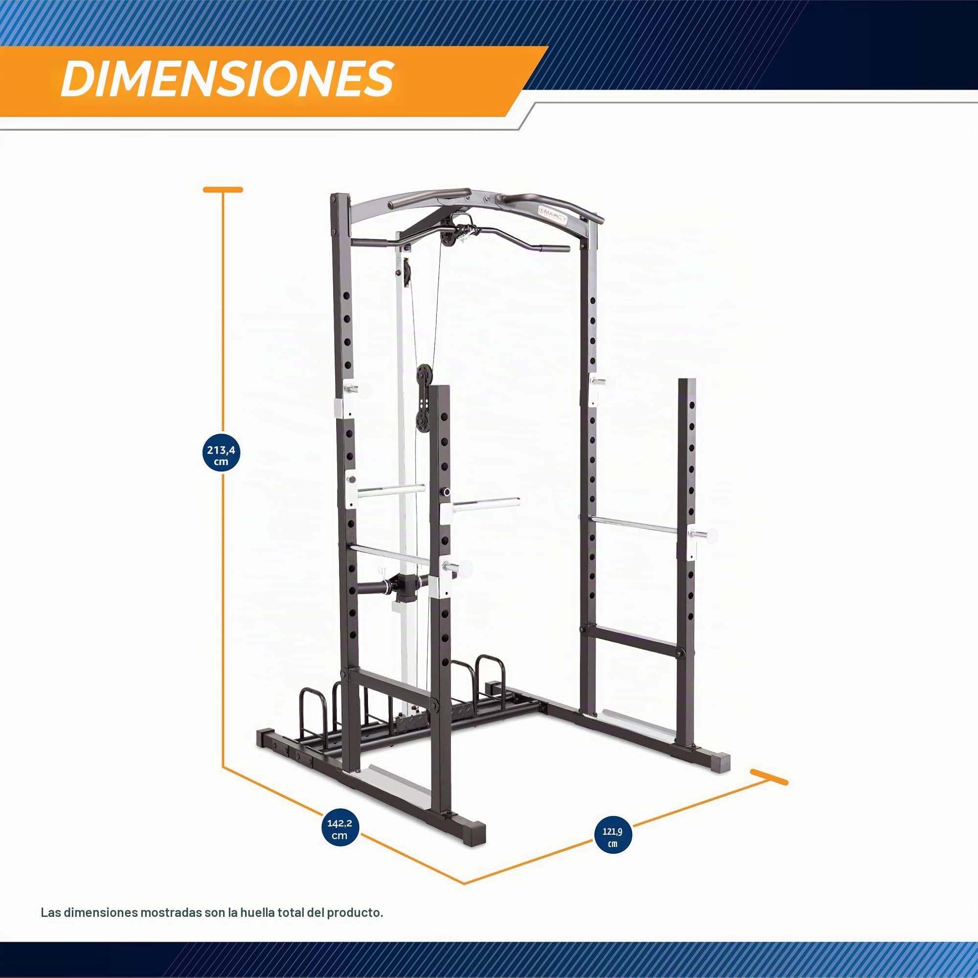 Marcy MWM-7041 estación de musculación abierta, con sistema de poleas
