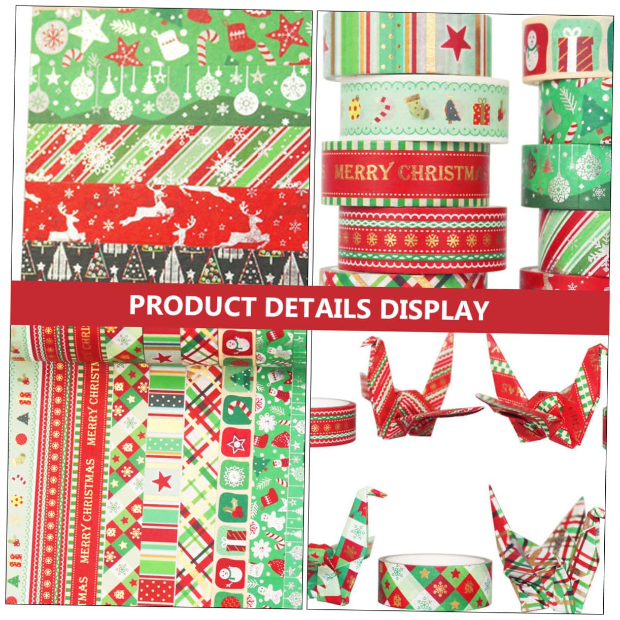ABOOFAN 3 Set Di Nastri Washi Alla Moda Con Elementi Natalizi Per Nastri Decorativi 12 * 3