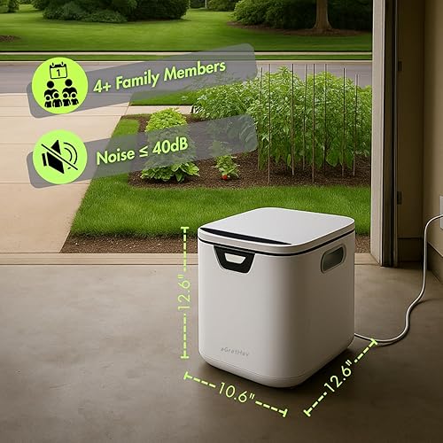 Miniatura 8 de Compostador eléctrico para cocina, contenedor de compostaje, gran capacidad de 4 litros, 3 modos de procesamiento, 3 opciones de capacidad, 2
