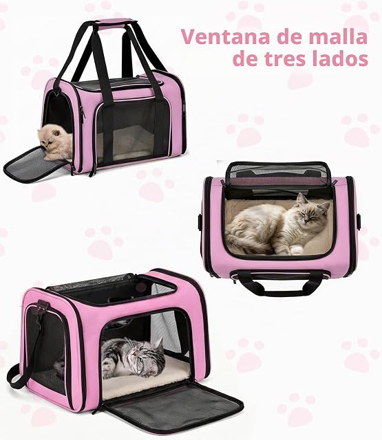 Foto 2 de 7 de Transportín para Gato y Perro, Bolsa de Transporte Plegable y Transpirable