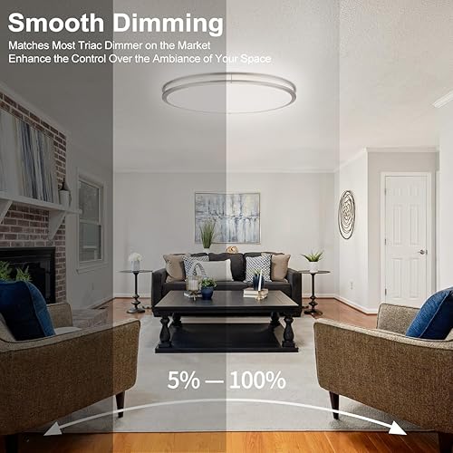 Miniatura 3 de DAKASON Lámpara LED ovalada de 32 pulgadas para cocinasala de estar, lámpara de techo LED grande de 50 W, 3500 K4000 K5000 K ajustable, regulable