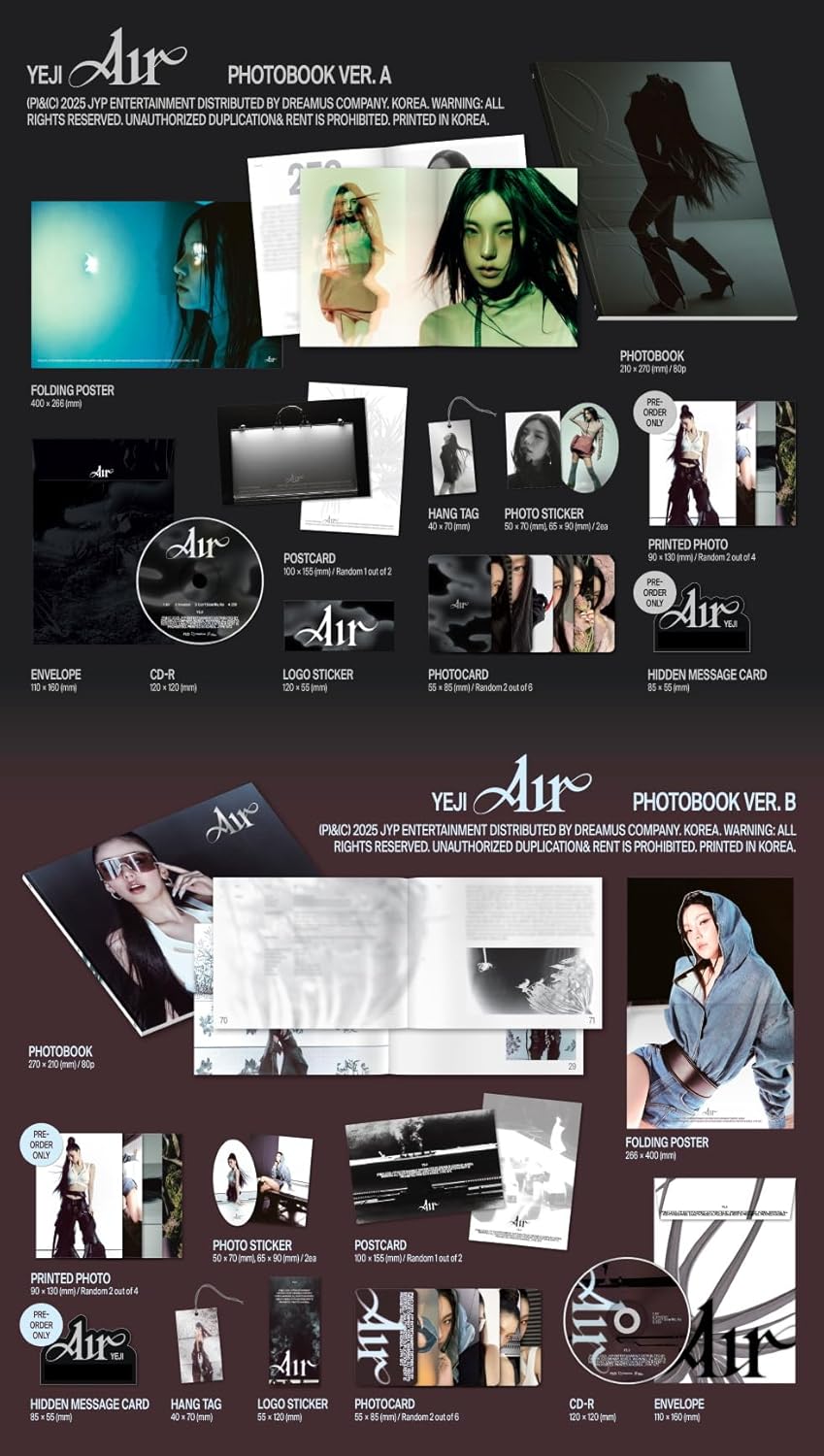 (ITZY) YEJI Album AIR 2p Set (2Photobook Albums)+DHL Tracking