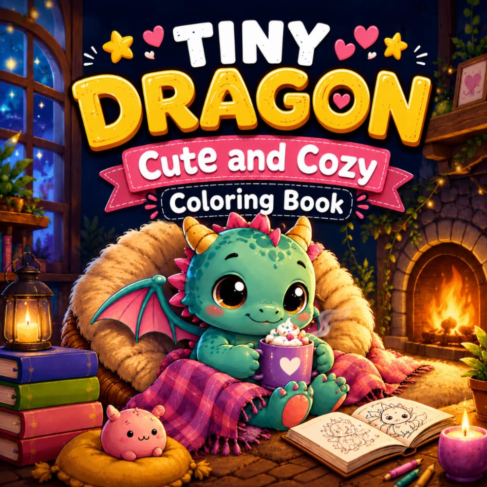 Tiny Dragon :Cute and Cozy Coloring Book